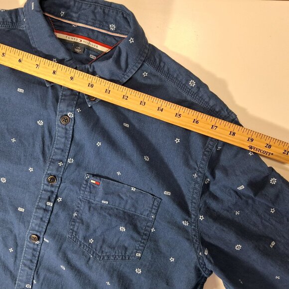 Tommy Hilfiger Navy/white Patterned Casual Shirt - Picture 8 of 11